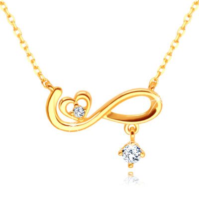 14 K sárga arany gyémánt nyaklánc - végtelen szimbólum