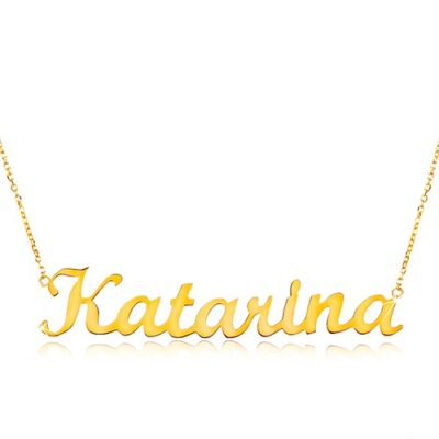 14K arany állítható nyaklánc Katarína névvel