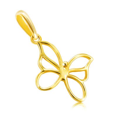 14K arany medál – pillangó keskeny sima vonalakkal