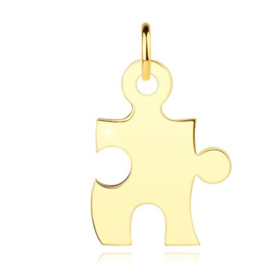 14K arany medál - puzzle-darab kivágásokkal és összekötő láncszemmel ékszer webáruház