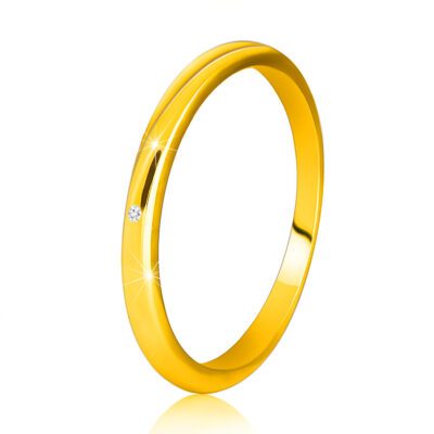 14K sárga arany gyémánt gyűrű - vékony