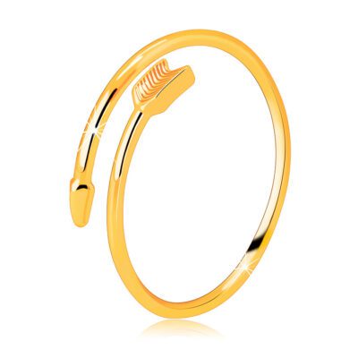 14K sárga arany gyűrű - csavart nyíl