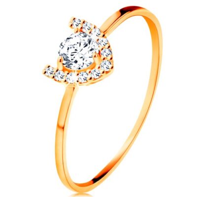 14K sárga arany gyűrű - csillogó patkó