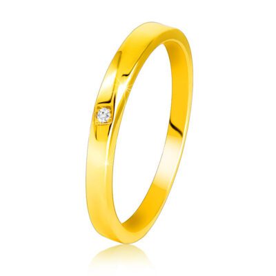 14K sárga arany gyűrű - enyhén ferde vállak