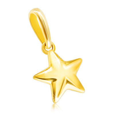 14K sárga arany medál – fényes domború csillag ékszer webáruház