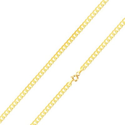 14K sárga arany nyaklánc - egymásba kapcsolódó lapos láncszemek
