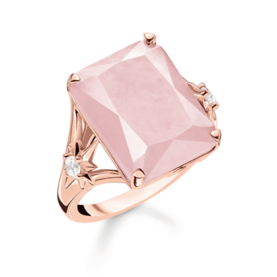 THOMAS SABO gyűrű Large pink stone with star  gyűrű TR2261-417-9
