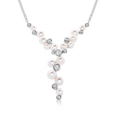 SOFIA ezüst nyaklánc gyöngyökkel és cirkóniákkal  nyaklánc WWPS090246N-1