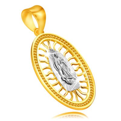 375 kombinált arany medál – medalion kezét összetevő Szűz Máriával ékszer webáruház