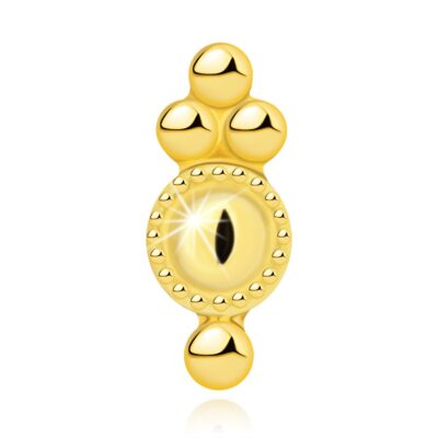 375 sárga arany ajak- és áll piercing - gyűrű díszítő szegéllyel