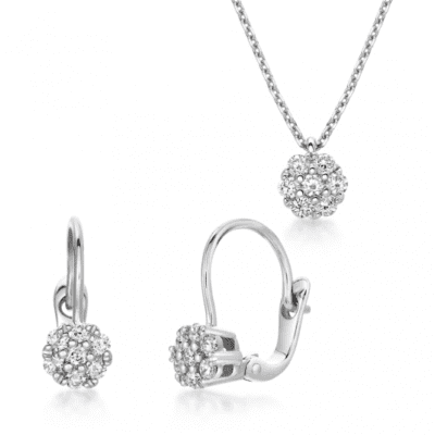 SOFIA DIAMONDS arany szett nyaklánc és fülbevaló gyémánttal  szett GEMCS24824-15+GEMBO23677-10