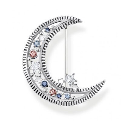 THOMAS SABO bross Moon with coloured stones silver  bross X0283-945-7