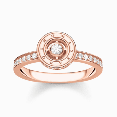 THOMAS SABO gyűrű Circle with white stones pavé rose gold  gyűrű TR2255-416-14