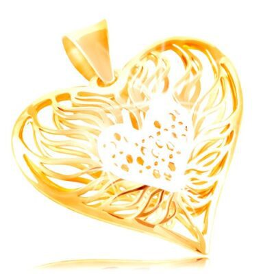 585 arany medál - nagy kétszínű szív