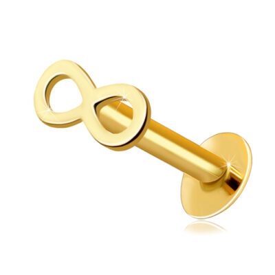585 sárga arany ajak- és áll piercing - végtelen szimbólum ékszer webáruház