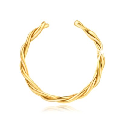585 sárga arany piercing - duplán fonott kötél mintás fülbevaló ékszer webáruház