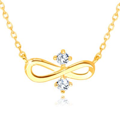 585 Sárgaarany gyémánt nyaklánc - „VÉGTELEN” szimbólum
