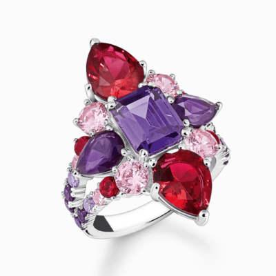 THOMAS SABO gyűrű Cocktail ring with red and violet stones  gyűrű TR2441-477-7