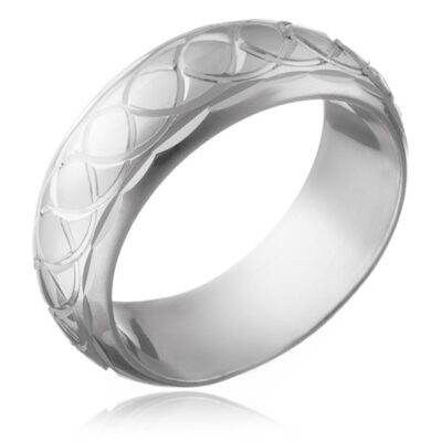 925 ezüst gyűrű - gravírozott összefonódott szemek - Nagyság: 64 ékszer webáruház