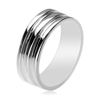 925 ezüst gyűrű - gyűrű két mélyített sávval