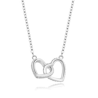 925 ezüst nyaklánc – átfűzött szív körvonalak