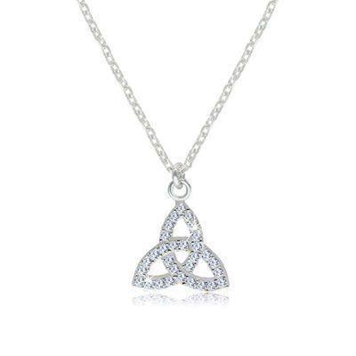 925 ezüst nyaklánc - átlátszó cirkóniás Triquetra szimbólum ékszer webáruház