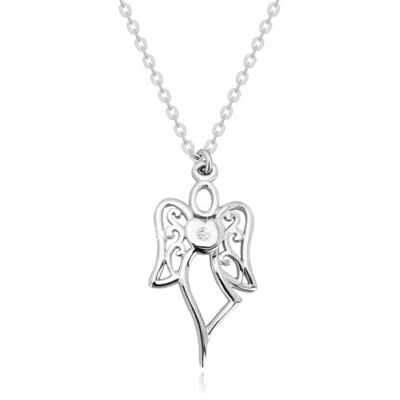 925 ezüst nyaklánc -  faragott angyal