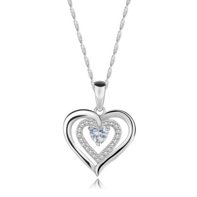 925 ezüst nyaklánc – hármas szív