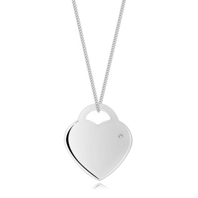 925 ezüst nyaklánc - lógó szív alakú lakat