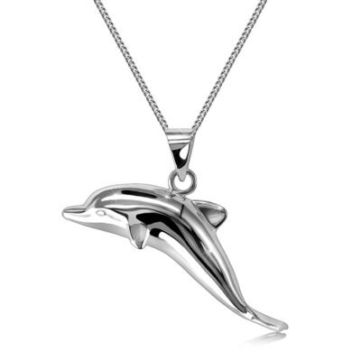 925 ezüst nyaklánc - úszó delfin alakú