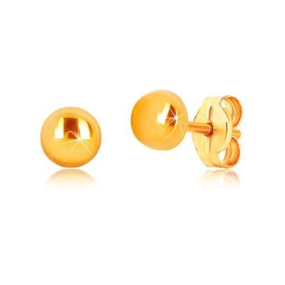 9K sárga arany fülbevaló - tükörfényes felületű kör