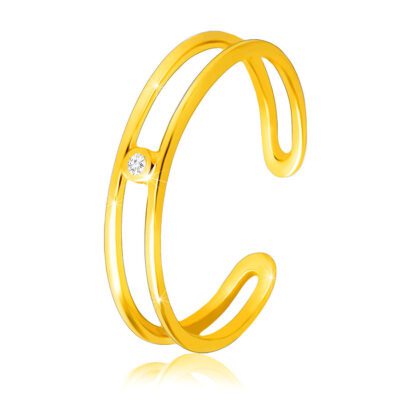 9K sárga arany gyűrű - vékony nyitott vállak