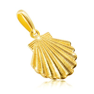 Arany medál 14K aranyból – tengeri kagyló bemetszésekkel ékszer webáruház