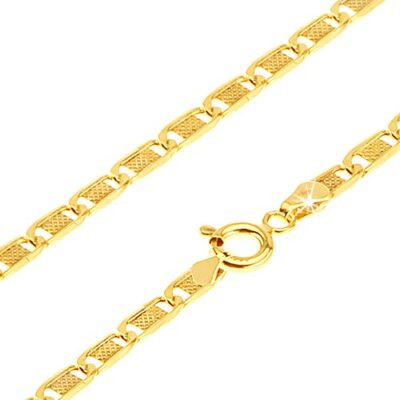 Arany nyaklánc - lapos hosszúkás rácsos elemek