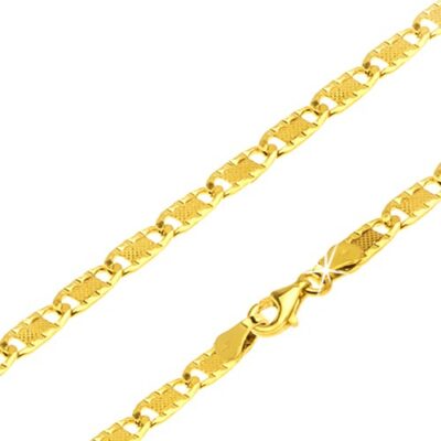 Arany nyaklánc - lapos részek dísz bemetszésekkel