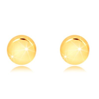 Bedugós fülbevaló 9K sárga aranyból - egyszerű kör fényes felülettel ékszer webáruház