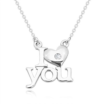 Briliáns 925 ezüst nyaklánc - "I love you"