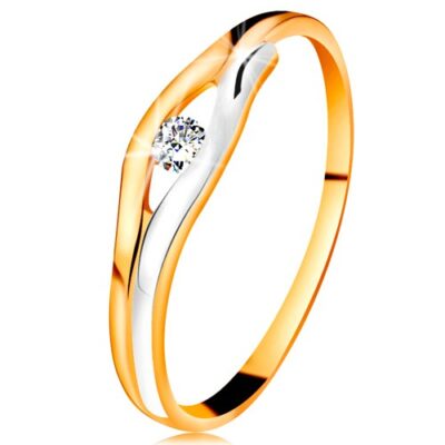 Briliáns gyűrű 14K aranyból - gyémánt keskeny kivágásban