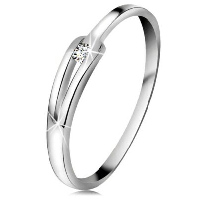 Briliáns gyűrű fehér 14K aranyból - csillogó átlátszó gyémánt