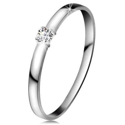 Briliáns gyűrű fehér 14K aranyból - gyémánt átlátszó színben