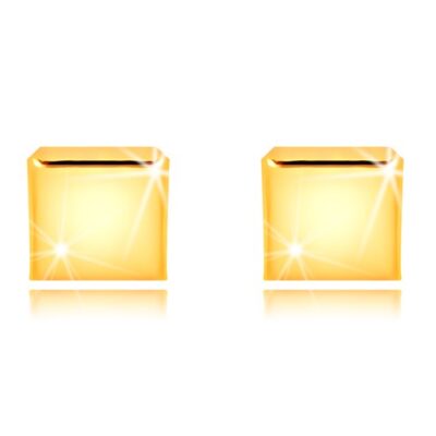 Fülbevaló 375 sárga aranyból - tükörfényes négyzet