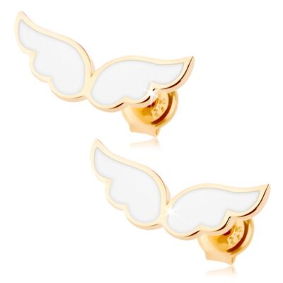Fülbevaló 9K sárga aranyból - kettős angyal szárny
