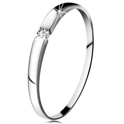 Gyémánt gyűrű fehér 14K aranyból - briliáns átlátszó színben