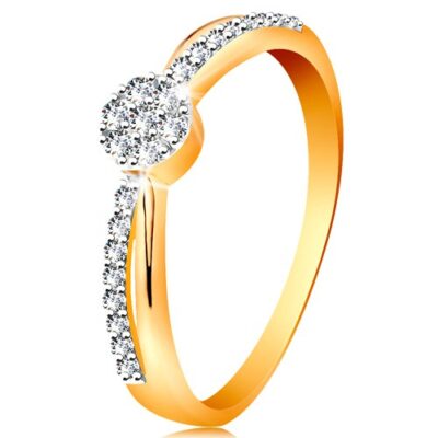 Gyűrű 14K aranyból - egymást keresztező kétszínű szárak