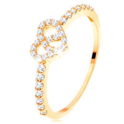 Gyűrű 14K sárga aranyból - cirkóniás szárak