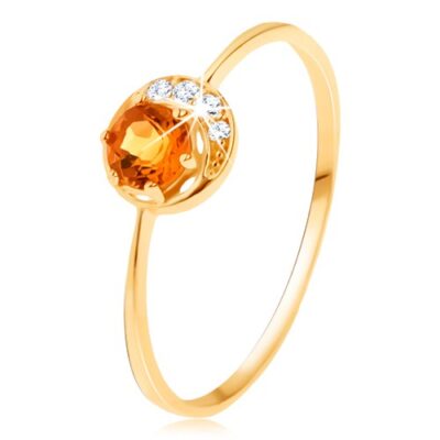 Gyűrű 14K sárga színű aranyból - keskeny holdsarló