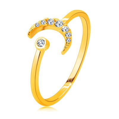 Gyűrű 9K aranyból – hold cirkóniákkal díszítve