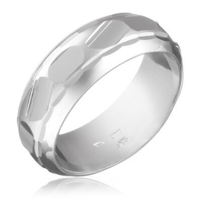 Gyűrű ezüstből - csiszolt szabálytalan sáv - Nagyság: 65 ékszer webáruház