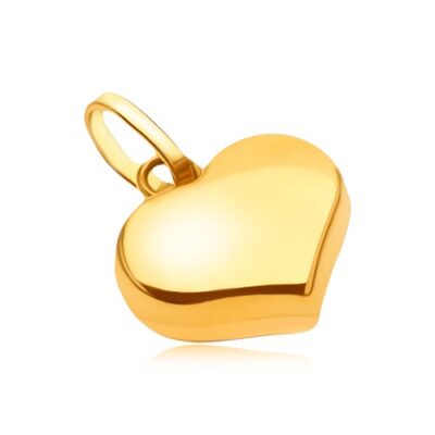 Medál 14K sárga aranyból - csillogó sima szabályos szív ékszer webáruház