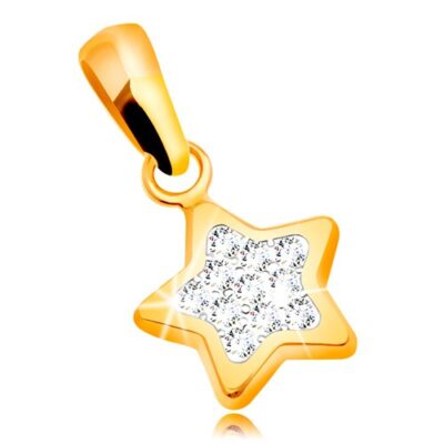 Medál sárga 585 aranyból - csillogó ötágú csillag